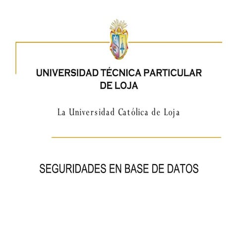 Seguridades en bases de datos