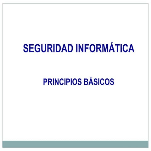 Seguridad informática principios basicos