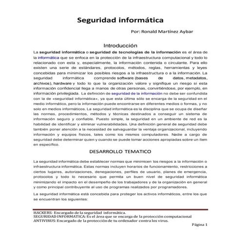  Seguridad Informática - Ensayo