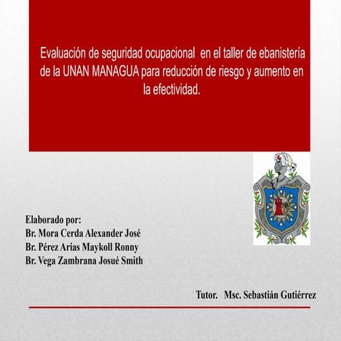 Seguridad ocupacional en un taller de carpinteria
