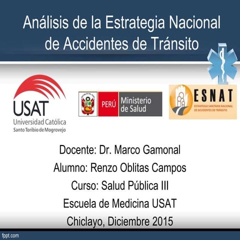 Estrategia sanitaria nacional de accidentes de tránsito Perú 2015 