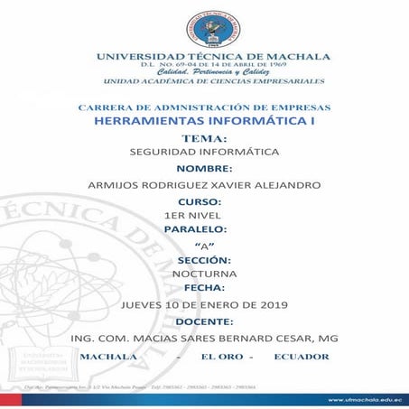 Seguridad Informática Armijos Xavier