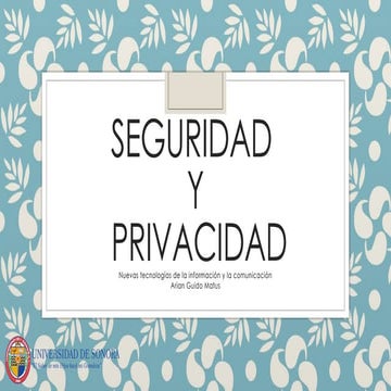 Seguridad y Privacidad en las Nuevas Tecnologías de la Información y Comunica...