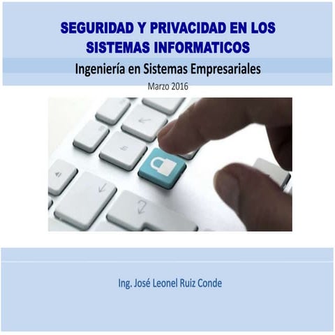 Seguridad y privacidad en sistemas informaticos
