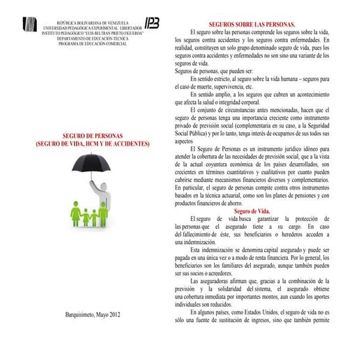 Seguro de personas (dictico)