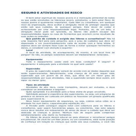 Seguro e atividade de risco