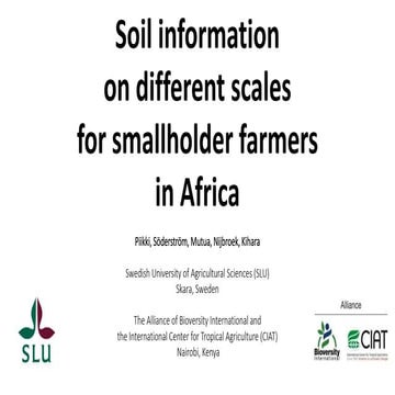 Soil information on different scales for smallholder farmers in Africa