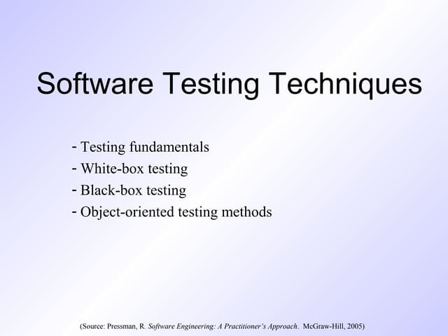 Seii unit6 software-testing-techniques | PPT