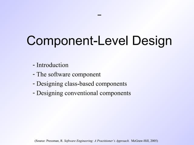 Seii unit7 component-level-design
