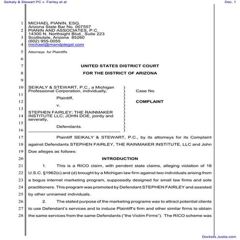 Seikaly & stewart v rainmaker