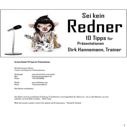 Sei kein Redner! 10 Tipps für's Präsentieren