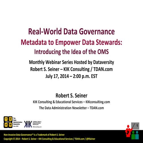 Real-World Data Governance: Metadata to Empower Data Stewards - Introducing t...