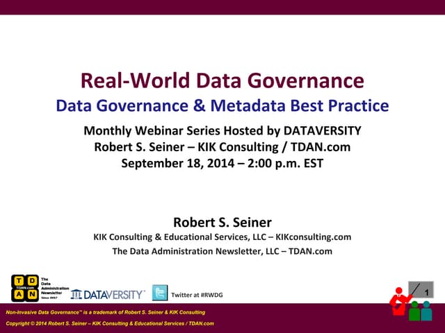 Real-World Data Governance Webinar: Data Governance and Metadata Best Practice