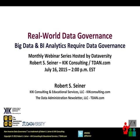 RWDG Webinar: Big Data & BI Analytics Require Data Governance