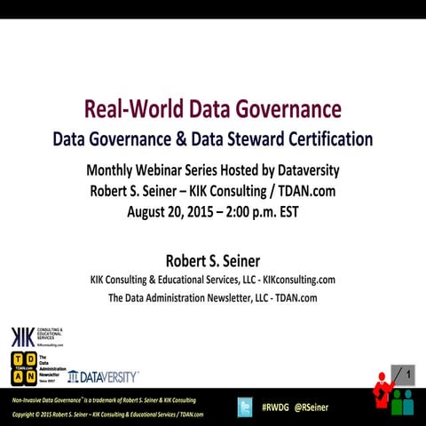 Data Governance & Data Steward Certification | PPT