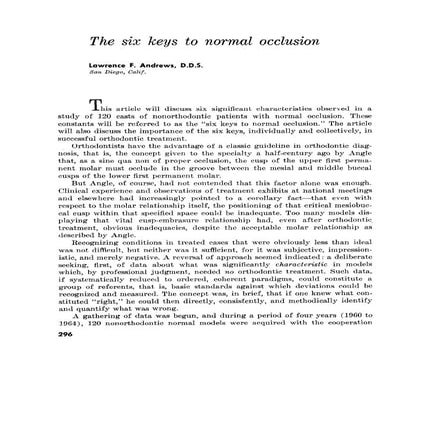 Andrew’s six keys of normal occlusion | PPTX