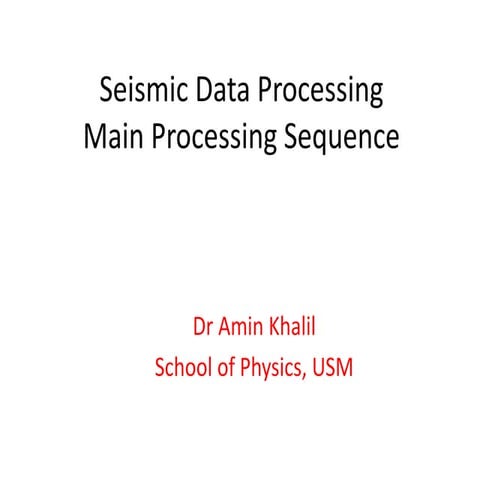 Seismic data processing 10