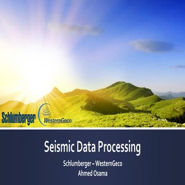 Seismic Data Processing, Ahmed Osama