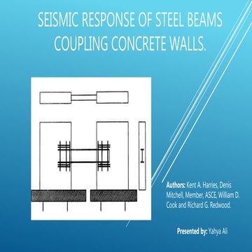 Seismic response of steel beams coupling concrete walls