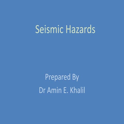 Seismic hazards lecture