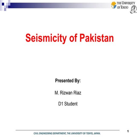 Seismicity of pakistan