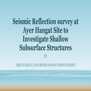 Seismic reflection at lang kawi