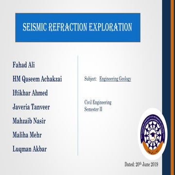 Seismic Refraction Test