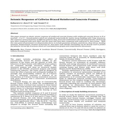 Seismic response of cellwise braced reinforced concrete frames