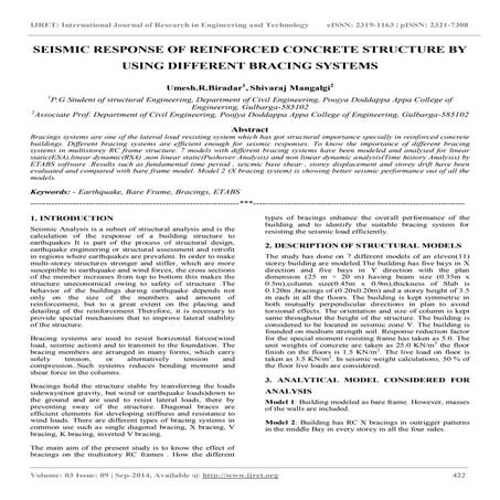 Seismic response of reinforced concrete structure by using different bracing ...