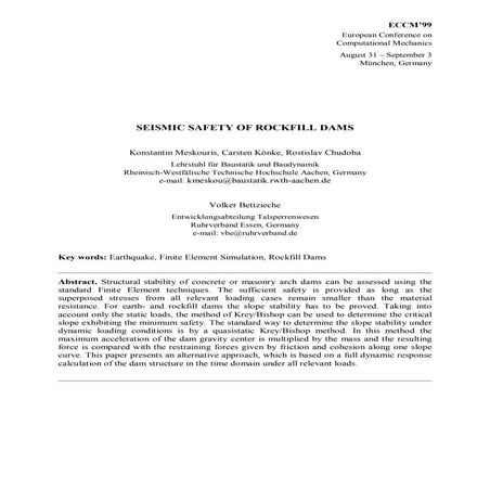 Stability analysis of earth dam by geostudio software | PDF