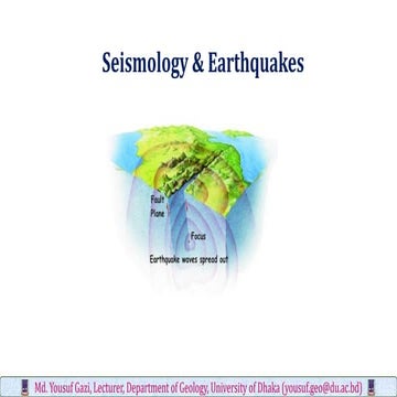 Seismology & earthquake md. yousuf gazi