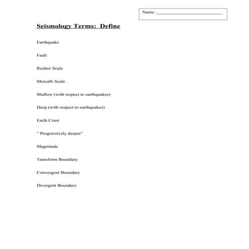 Seismology terms