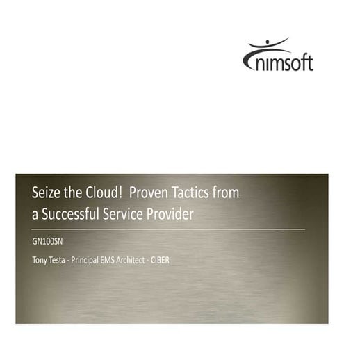 Seize the Cloud - Proven Tactics From a Successful Service Provider | PDF