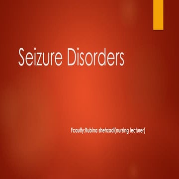 Epilepsy ppt | PPTX