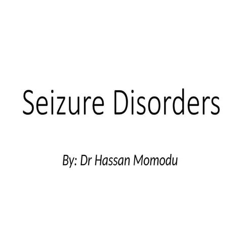 An overview of Seizure disorders.free pptx