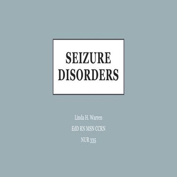 Seizure disorders