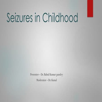 Seizures in children 2021 | PDF