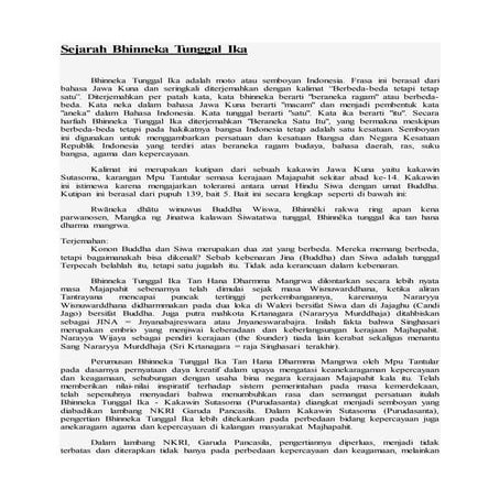 Sejarah bhinneka tunggal ika