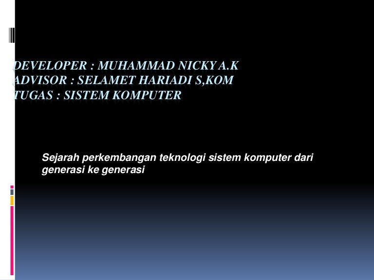 Sejarah Komputer Nicky