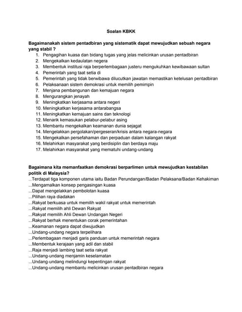 Sejarah Paper3 SPM Soalan KBKK