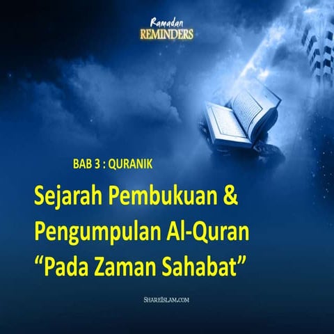 Sejarah Penulisan dan Pembukuan al-Quran zaman Sahabat