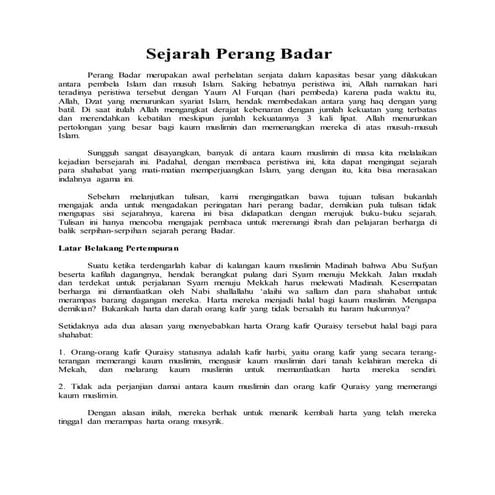 Sejarah perang badar | DOCX