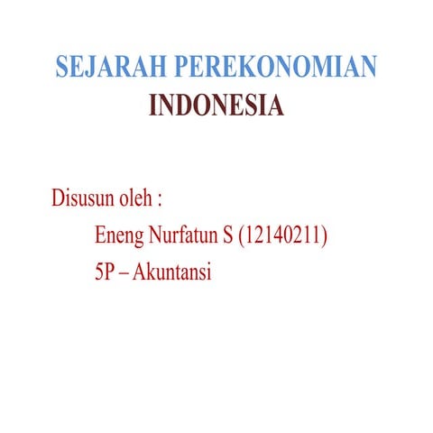 Sejarah perekonomian indonesia
