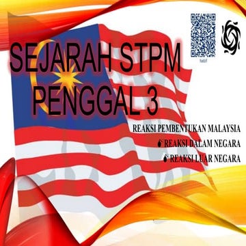 Sejarah STPM Penggal 3 Reaksi Pembentukan Malaysia