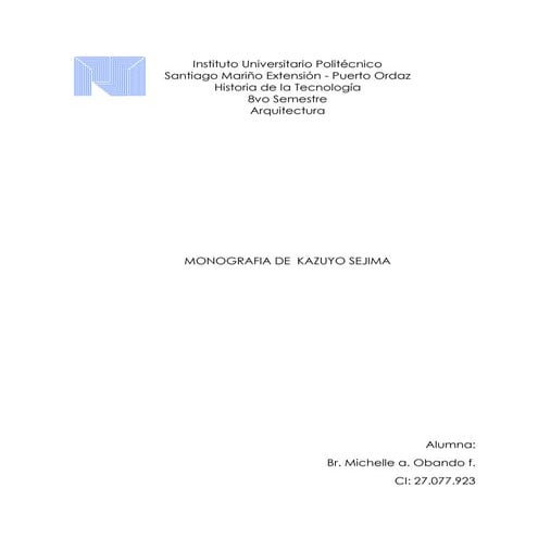 Monografia de Kazuyo Sejima 