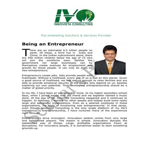 Being an Entrepreneur