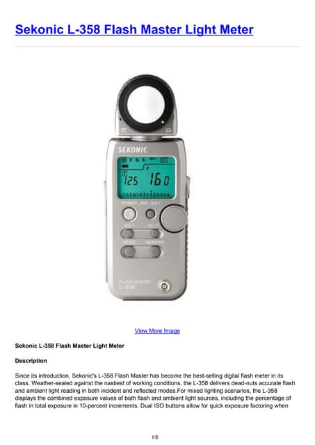 SEKONIC セコニック フラッシュマスター L-358 ケース 説明書
