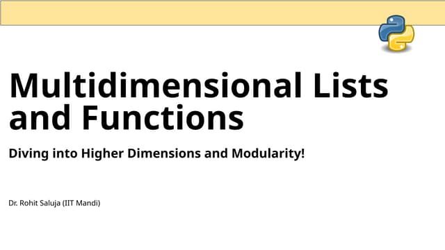 Multidimensional Lists And Fuctions In Python Ppt Multidimensional Lists And Fuctions In Python Ppt