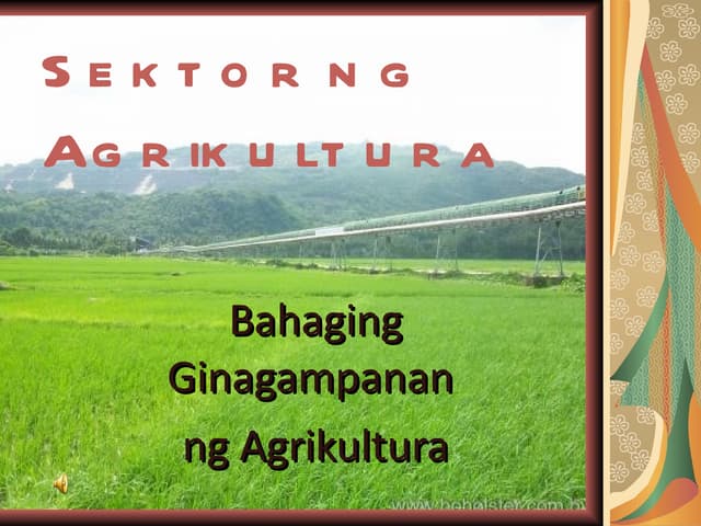 Sektor ng agrikultura