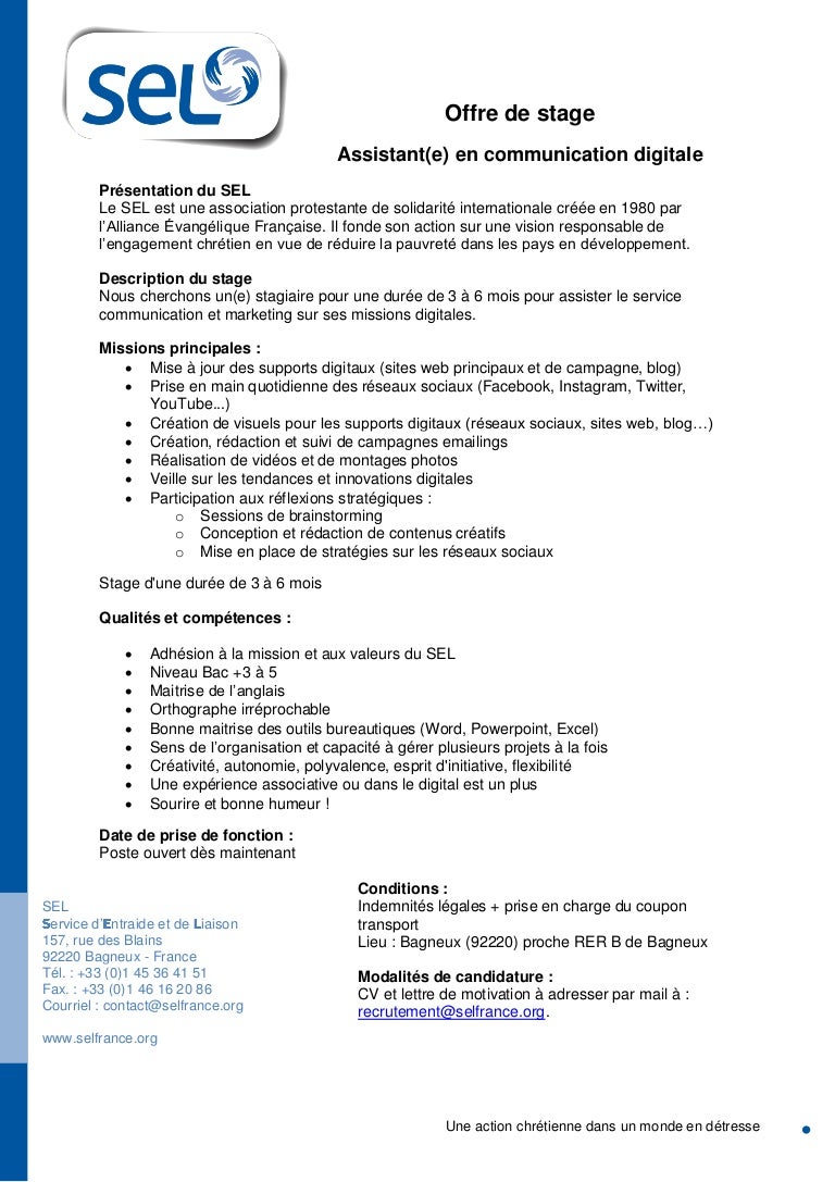 Sel Stage Communication Digitale